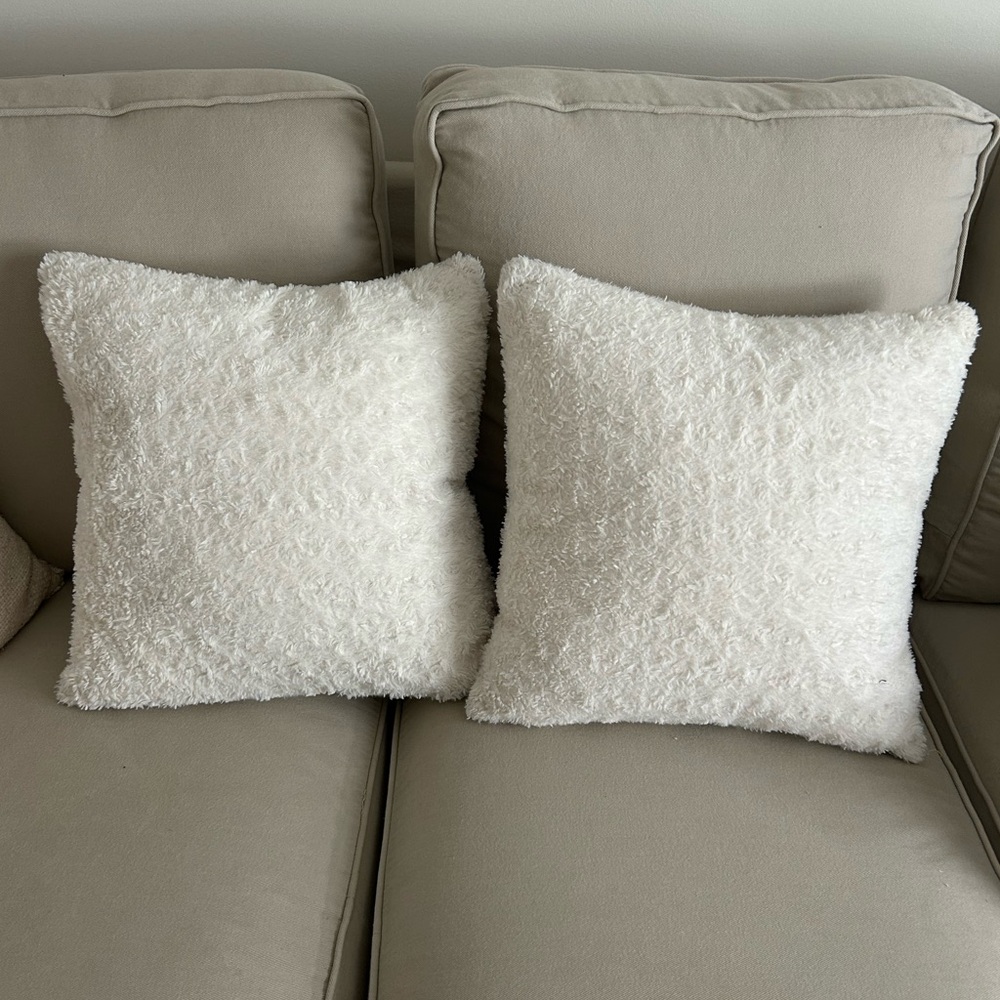 Set of 2 Fluffy Throw Pillow Covers